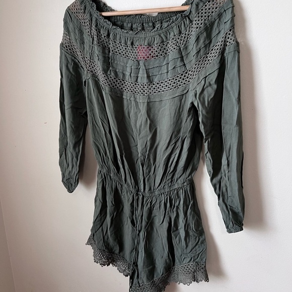 Chelsea and Violet Boho Romper Olive Green - Picture 1 of 5